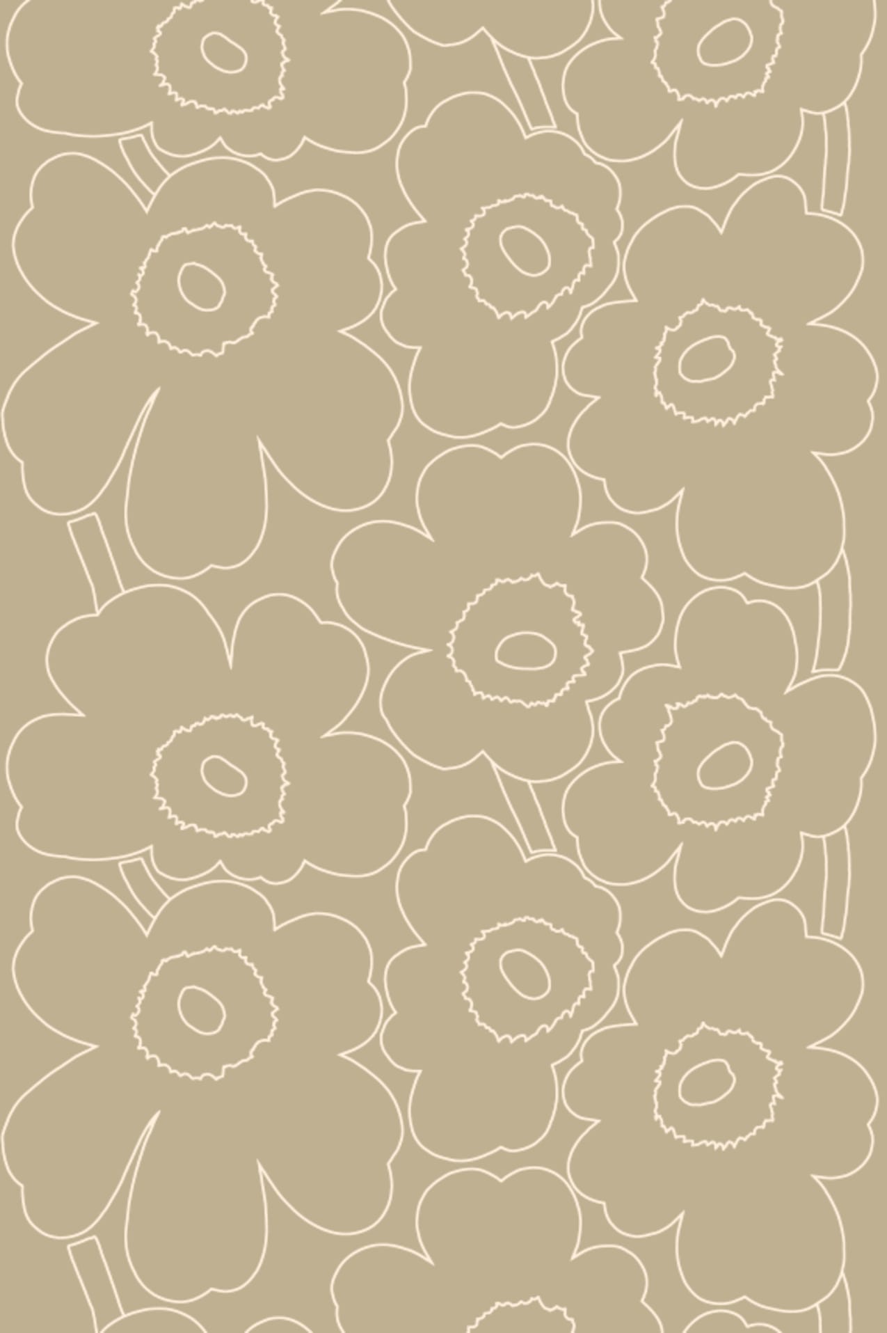 Marimekko - PIIRTO UNIKKO -pellavakangas beige - Eurokangas